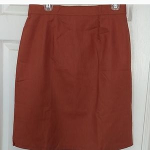 Fashion Options A-Line Linen Skirt Copper Brown